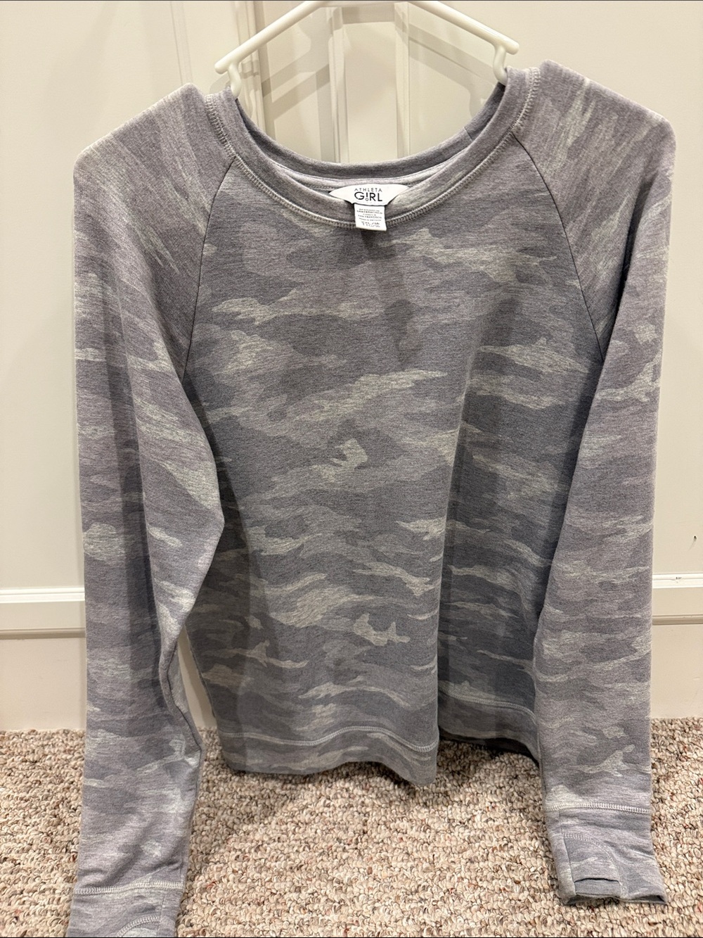 Athleta Girls Gray Camo Pullover Hoodie